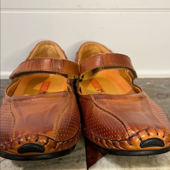 Pikolinos Brown Leather Driving Mary Jane Shoes Hook & Loop Sz EU 40/US 9.5 - Picture 6 of 11